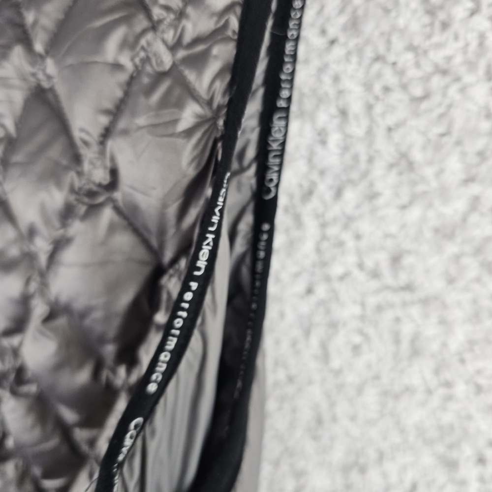 Calvin Klein Premium Duck Down Filled Puffer Vest Womans Medium Gray Silver - Picture 7 of 15